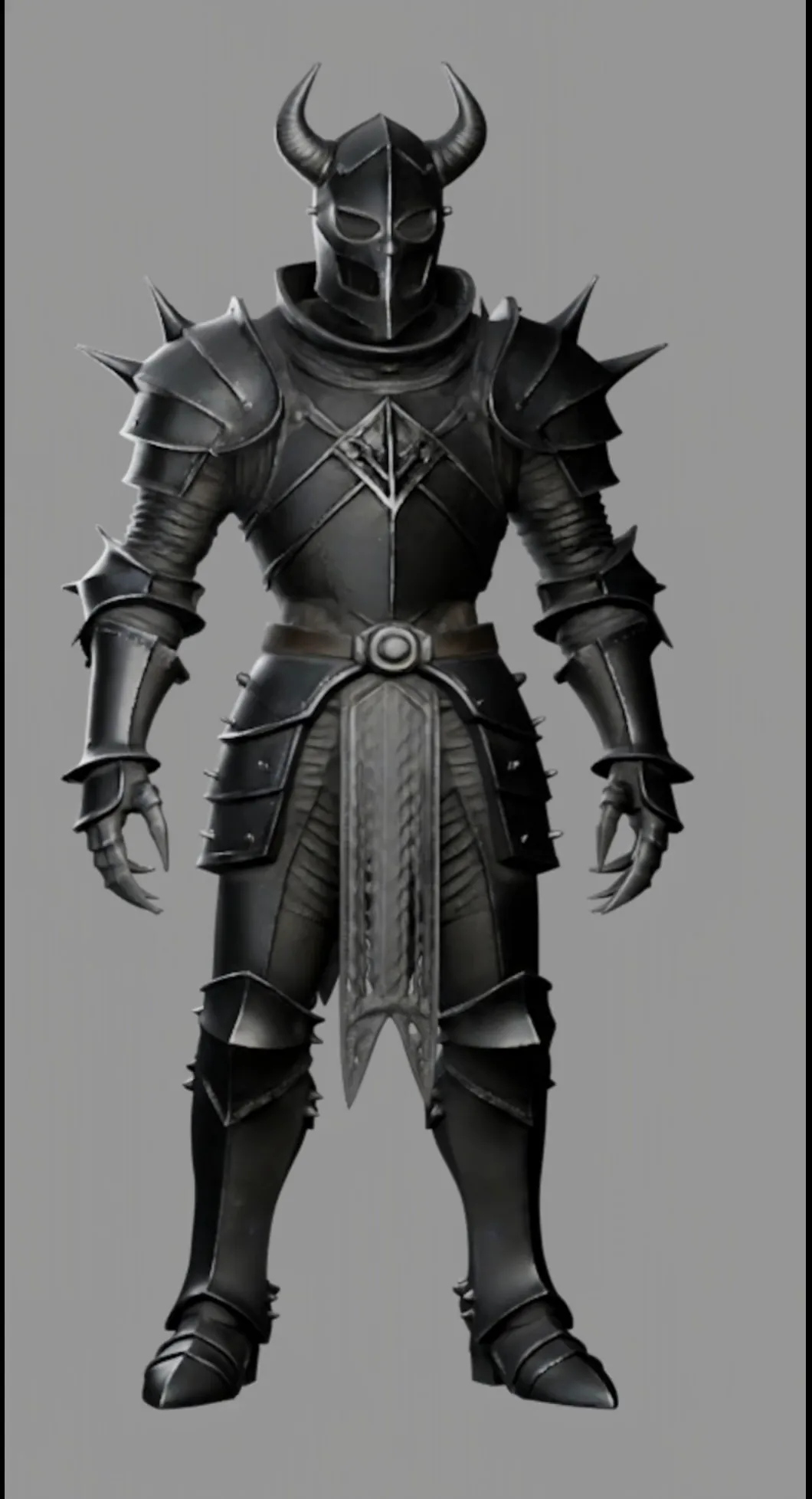 Dark fantasy knight in spiked plate armor, retopologized in Blender
