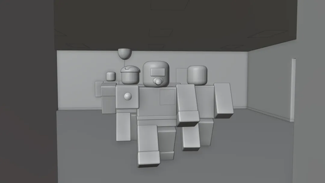 The same shot in Blender's Solid view