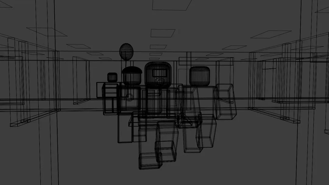 The same shot as a wireframe