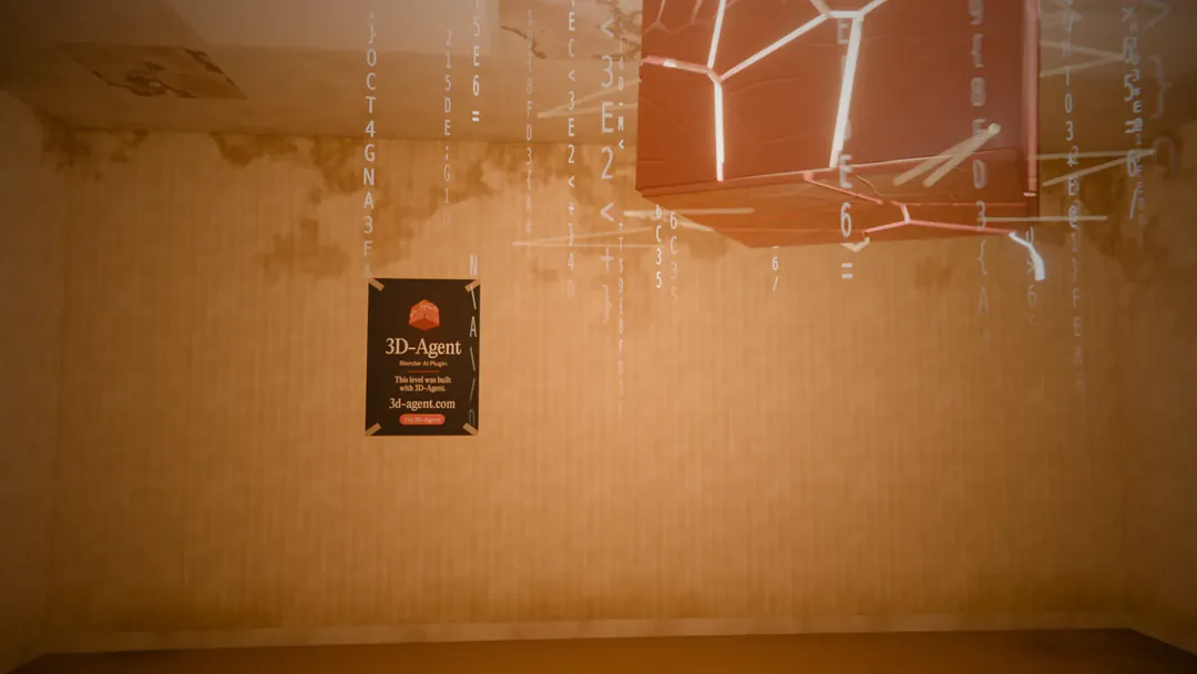 A wall dissolving into a new corridor as the level builds itself