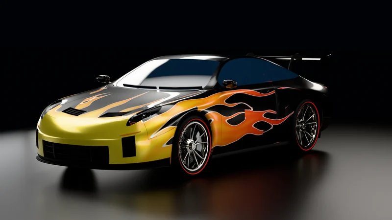 The same car, repainted · Repainted