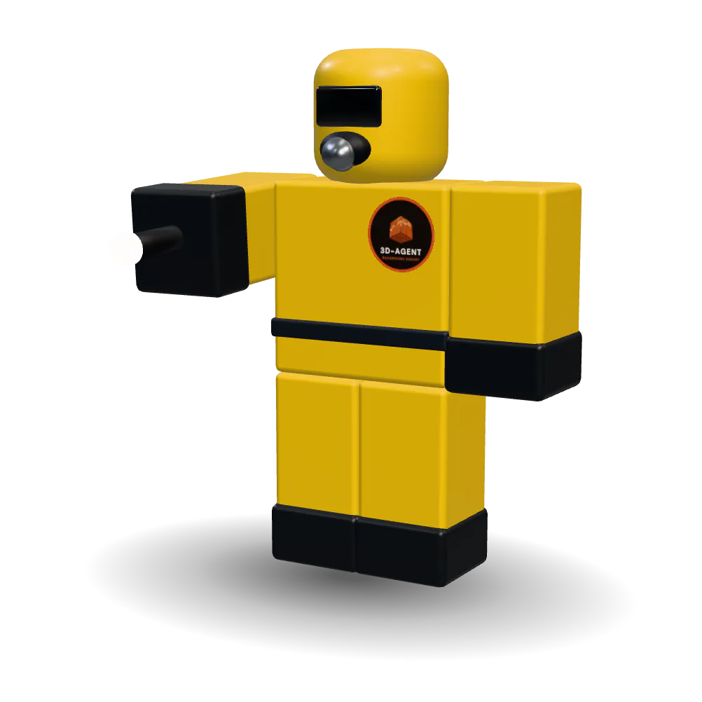 The Hazmat: a blocky character in a yellow hazmat suit, holding a flashlight